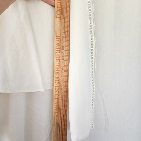 Ramy Brook Long Sleeve Top Cream Cold Shoulder Blouse Small Cut Out Crochet Silk - Picture 11 of 11